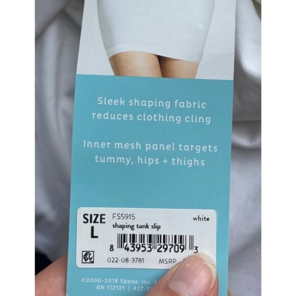Assets By Spanx Shaping Tank Slip Dress Size L NWT White Mini Slimming - Picture 8 of 9